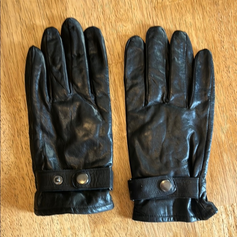 Black Leather Men's Gloves